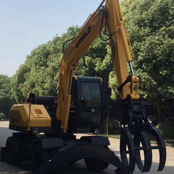 New Product 8 ton Wheel Excavator with Optional Grapple